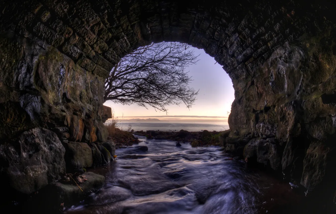 Фото обои landscape, bridge, water, scotland