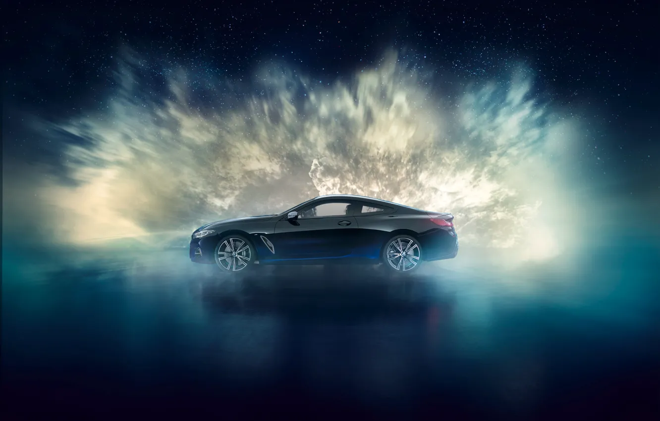 Фото обои BMW, вид сбоку, Coupe, Night Sky, Individual, 8-Series, 2019, M850i