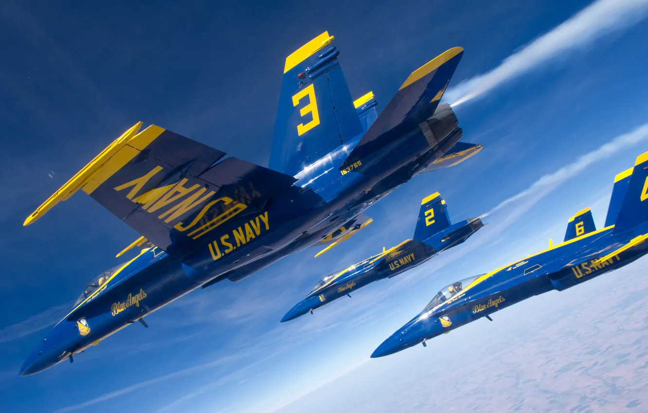 Фото обои Самолеты, США, Blue Angels, Штурмовик, ВМС США, U.S. Navy, Штат Колорадо, Палубный истребитель-бомбардировщик