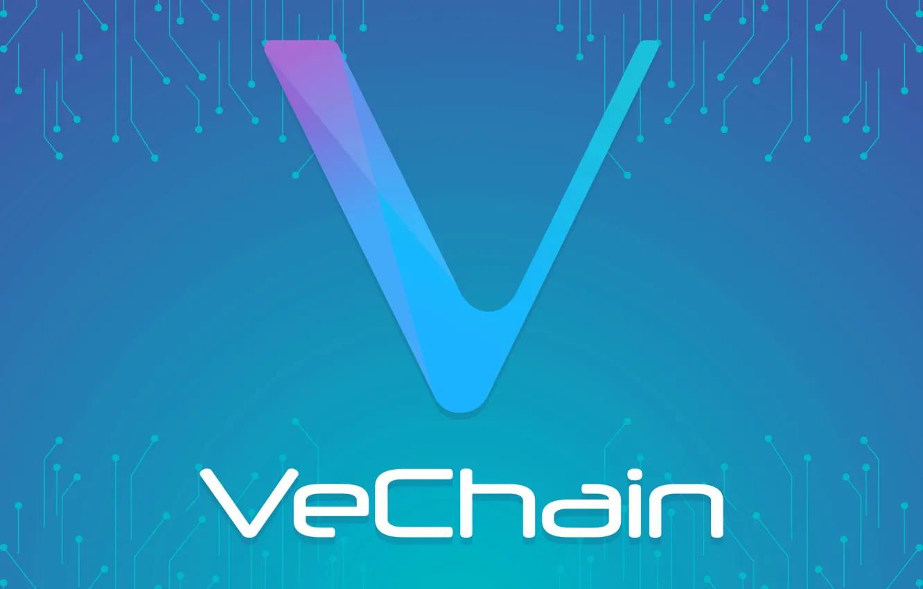 Фото обои лого, logo, бирюзовый, fon, vechain, vet