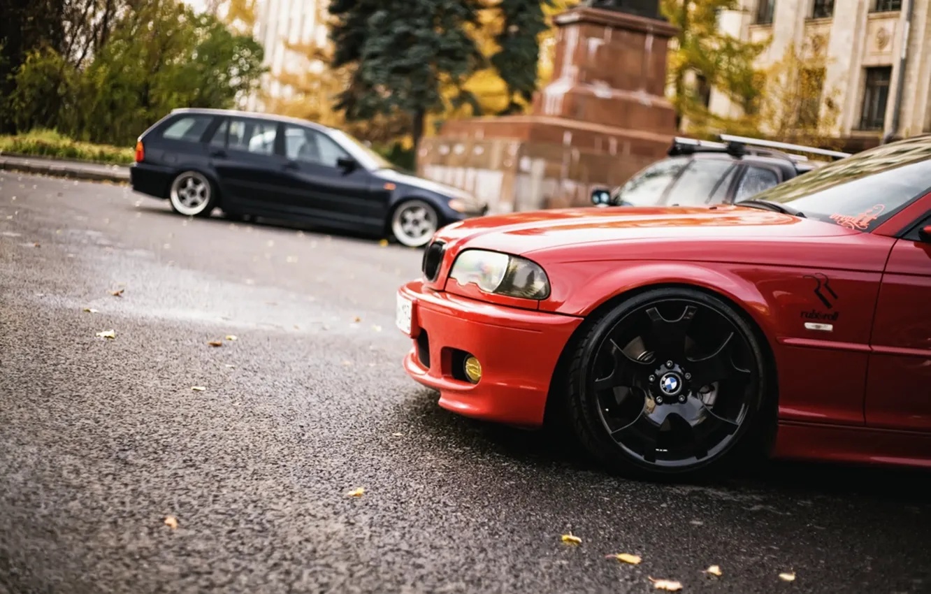 Фото обои осень, BMW, e46