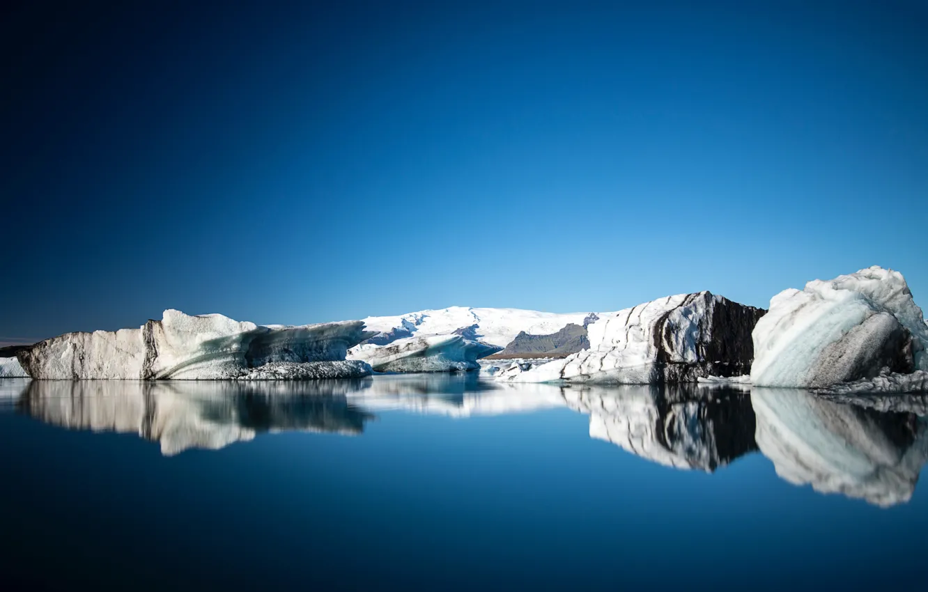 Фото обои море, скалы, лёд, Исландия