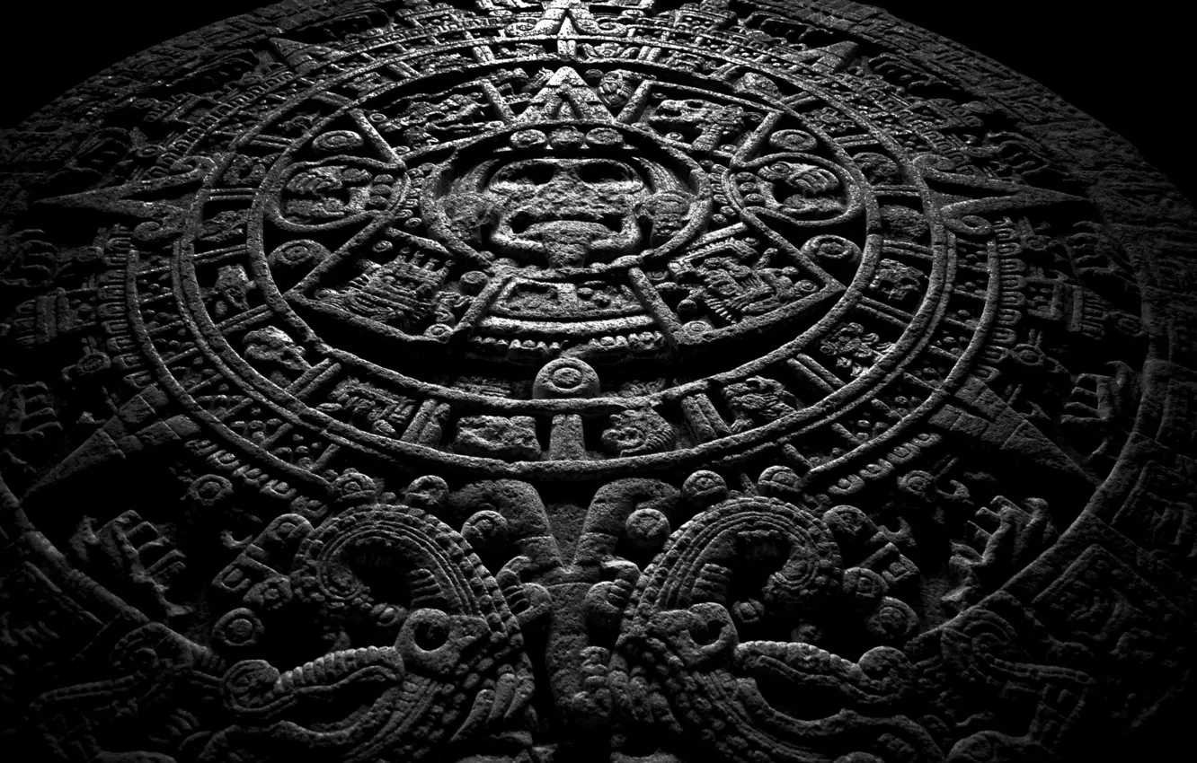 Фото обои камень, майя, календарь