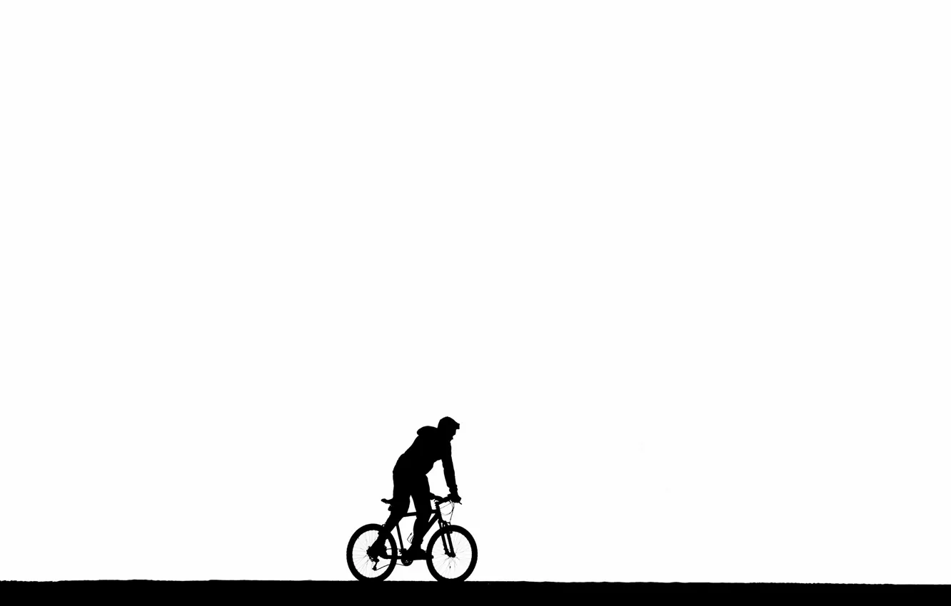 Фото обои велосипед, человек, минимализм