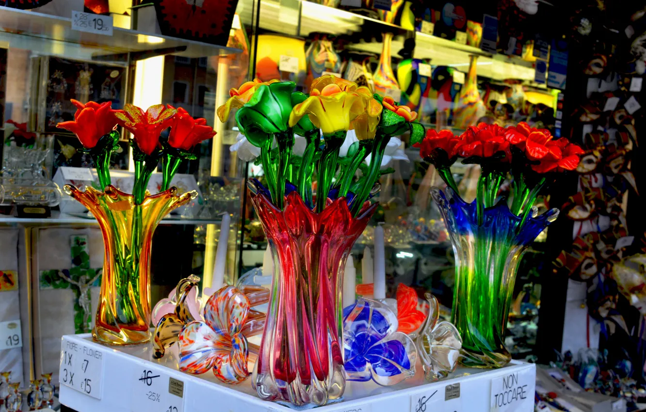 Фото обои glass, flower, italy, venezia, vetro di murano, murano