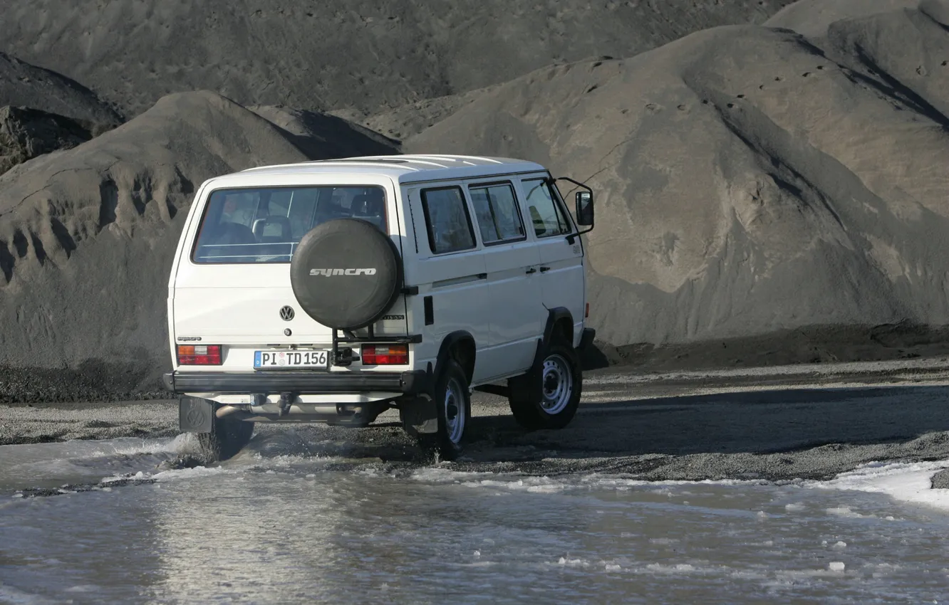 Фото обои вода, Volkswagen, 4x4, грунт, T3 Syncro