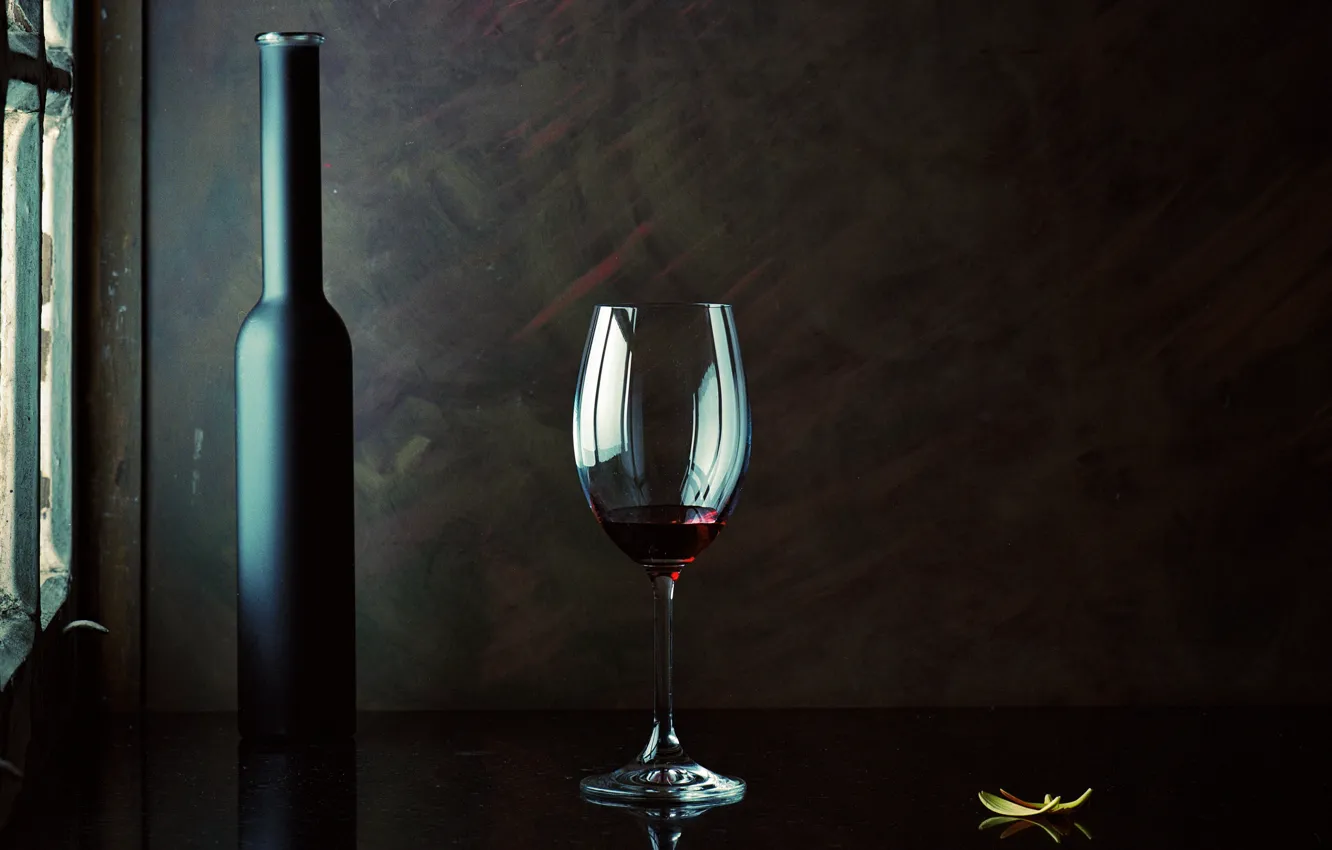 Фото обои вино, бокал, бутылка