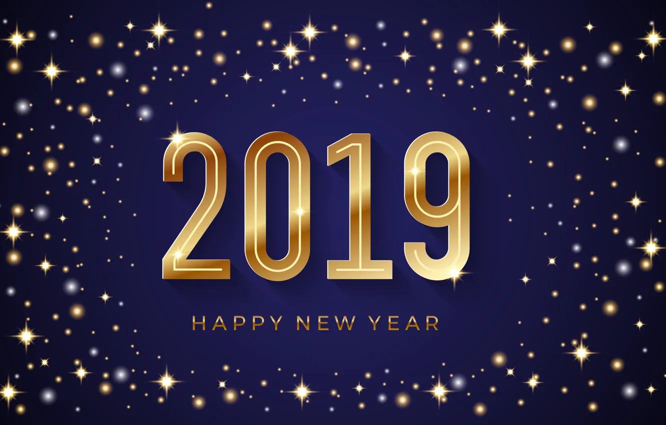Фото обои фон, золото, Новый Год, цифры, golden, New Year, Happy, sparkle