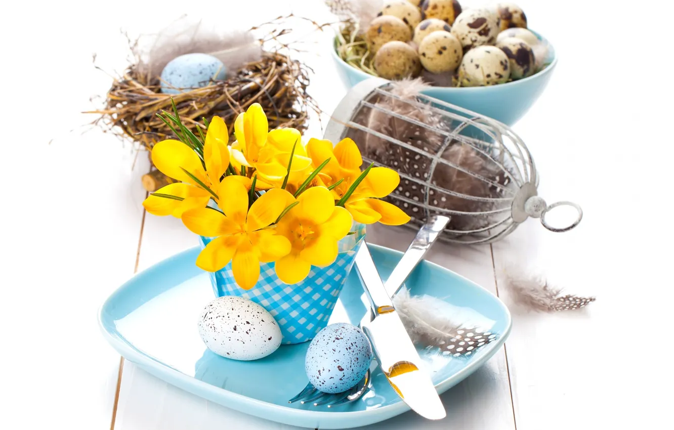 Фото обои цветы, праздник, яйца, тарелка, декор, ПАСХА, сервировка, Natalia Klenova