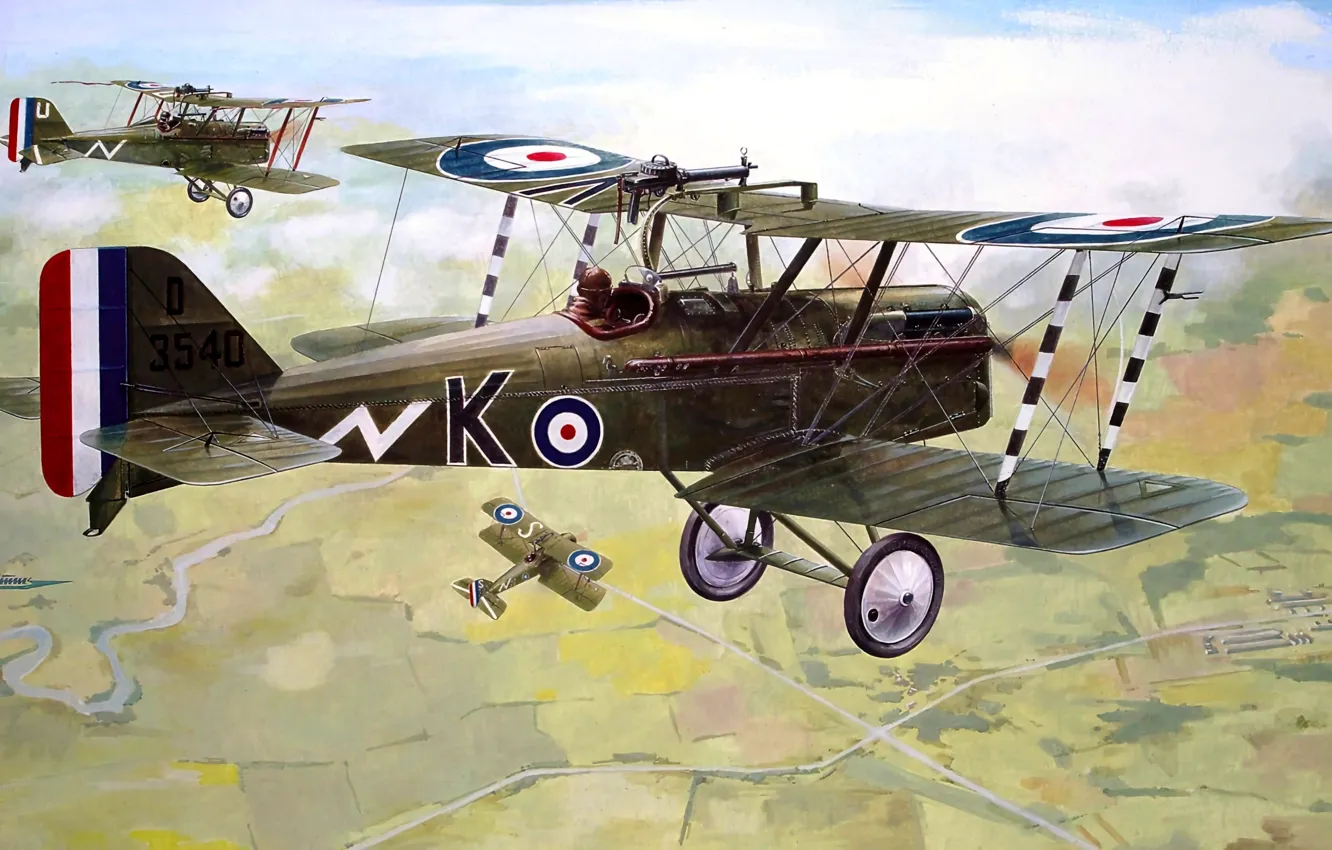 Фото обои Великобритания, полёт, биплан, S.E.5a, Royal Aircraft Factory, Первая Мировая война, один из лучших истребителей Первой …