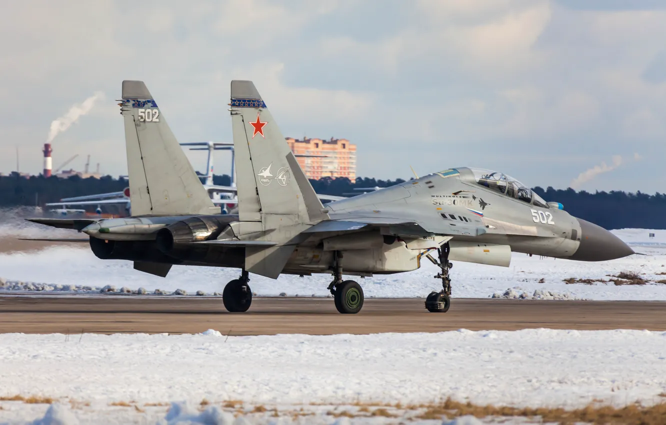 Фото обои истребитель, многоцелевой, Су-30, двухместный