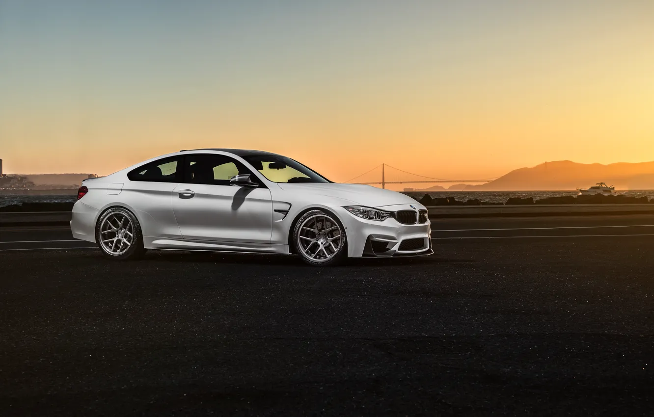 Фото обои BMW, Car, Front, Sunset, White, Sport, Collection, Aristo