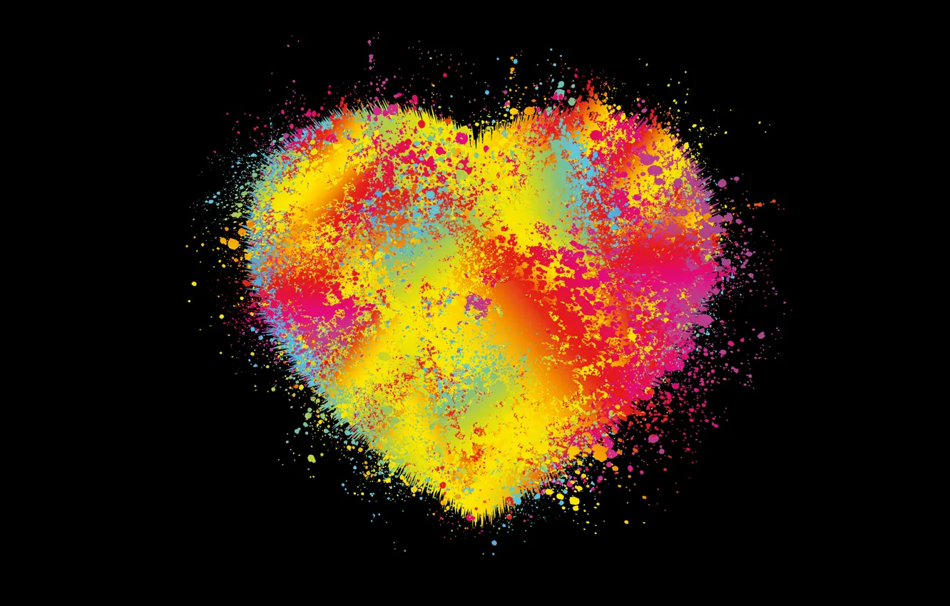 Фото обои брызги, фон, vector, сердце, colors, abstract, heart, background