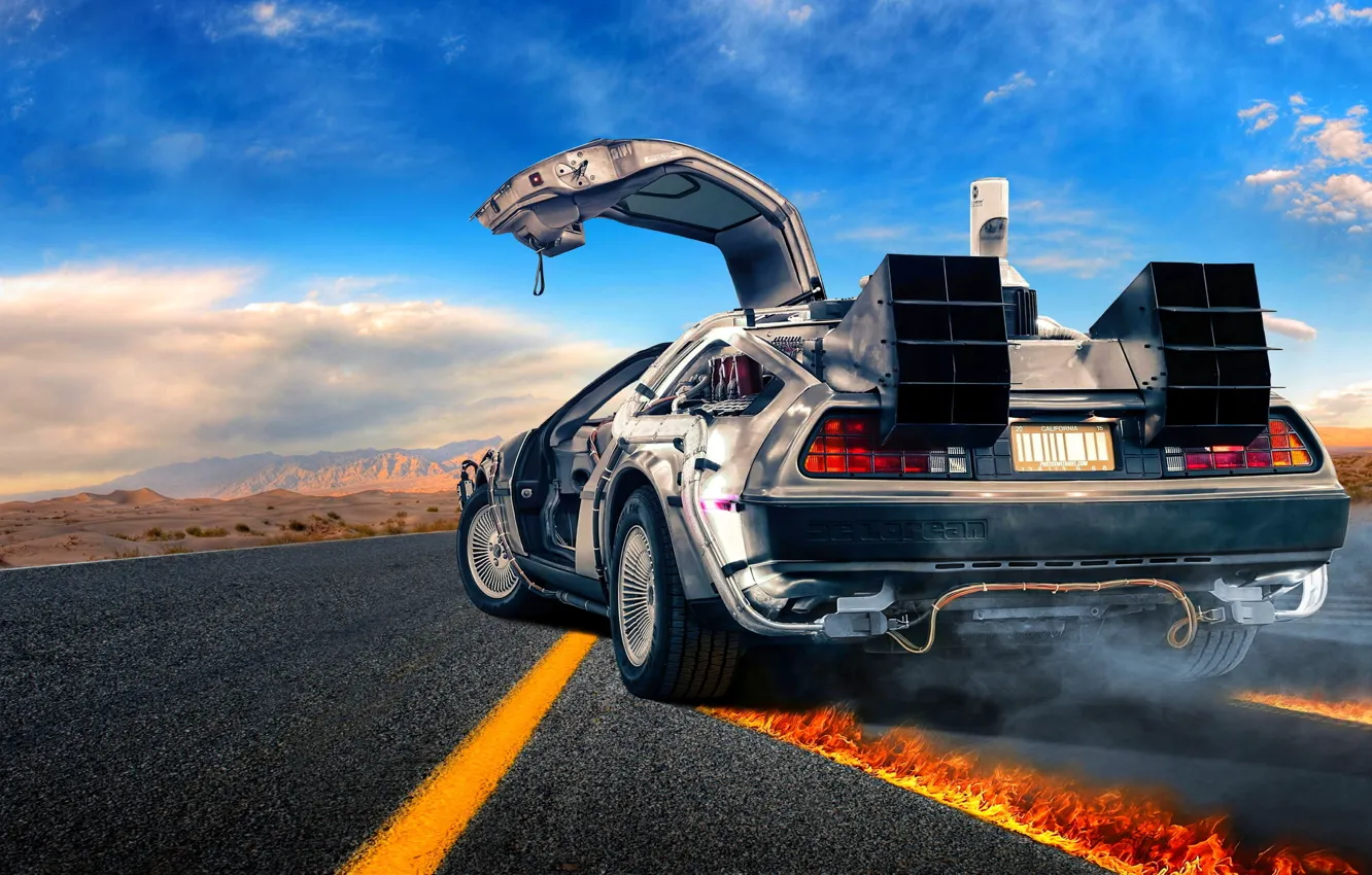 Фото обои DeLorean, DMC-12, Back to the Future