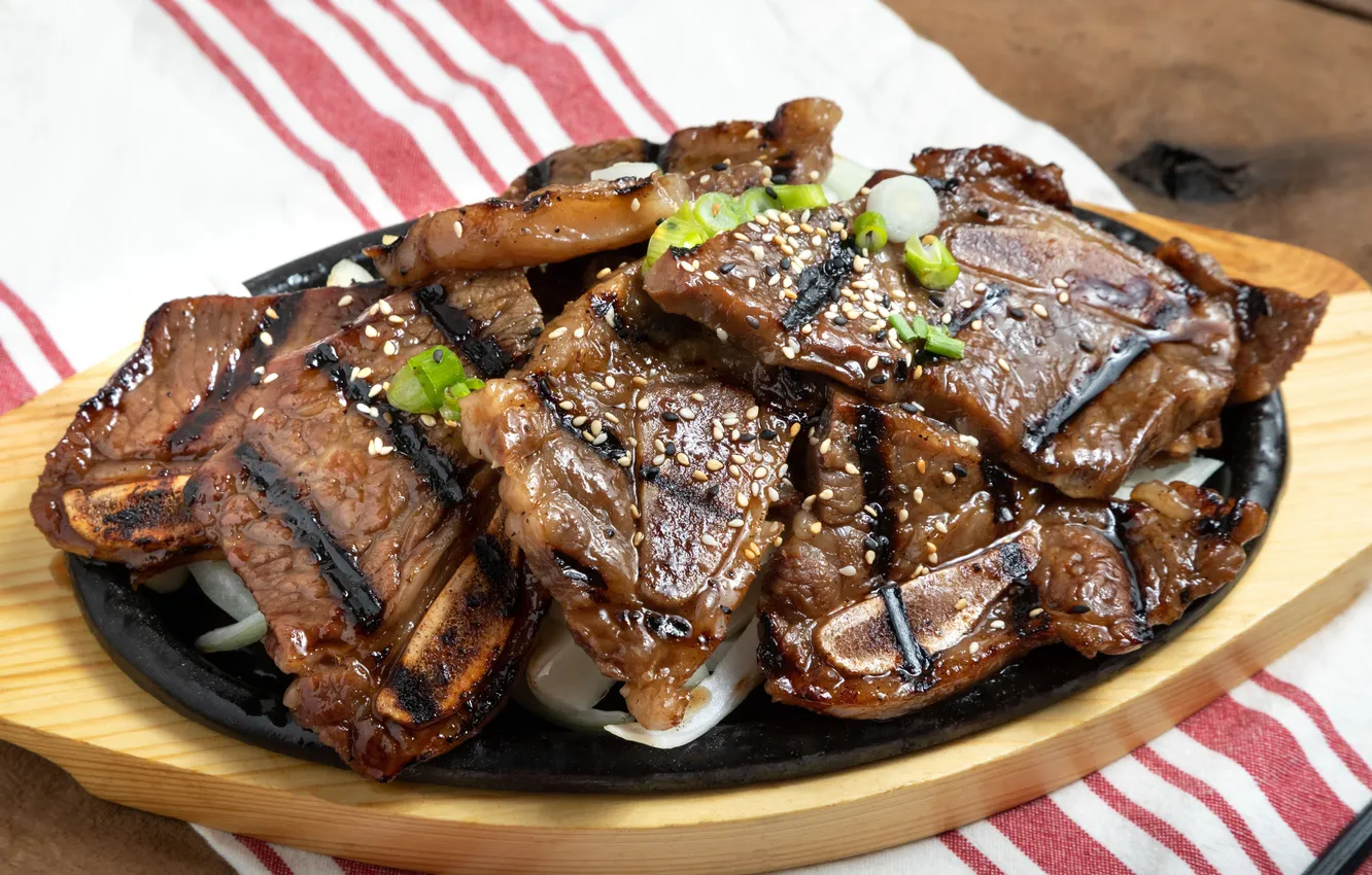 Фото обои beef, short ribs, Kalbi, Korean style