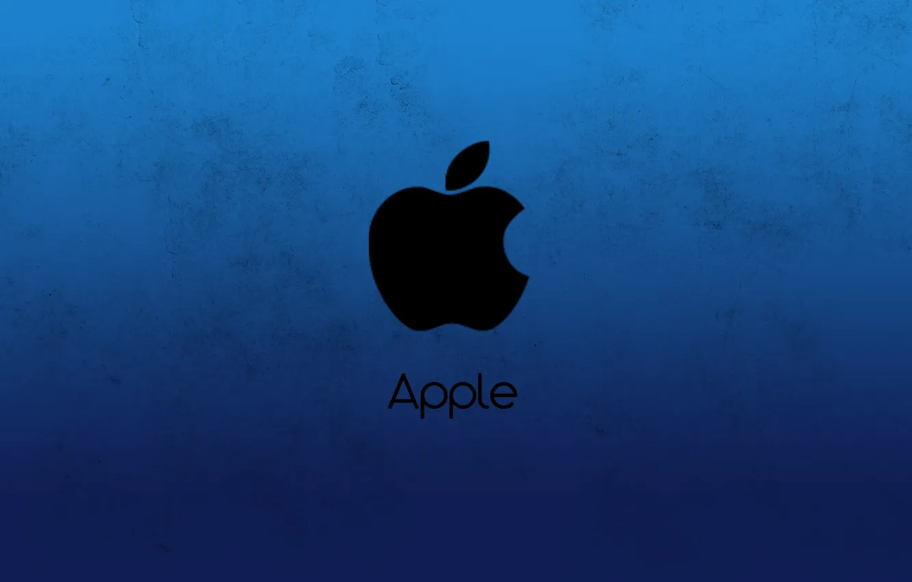 Фото обои синий, apple, минимализм, эппл