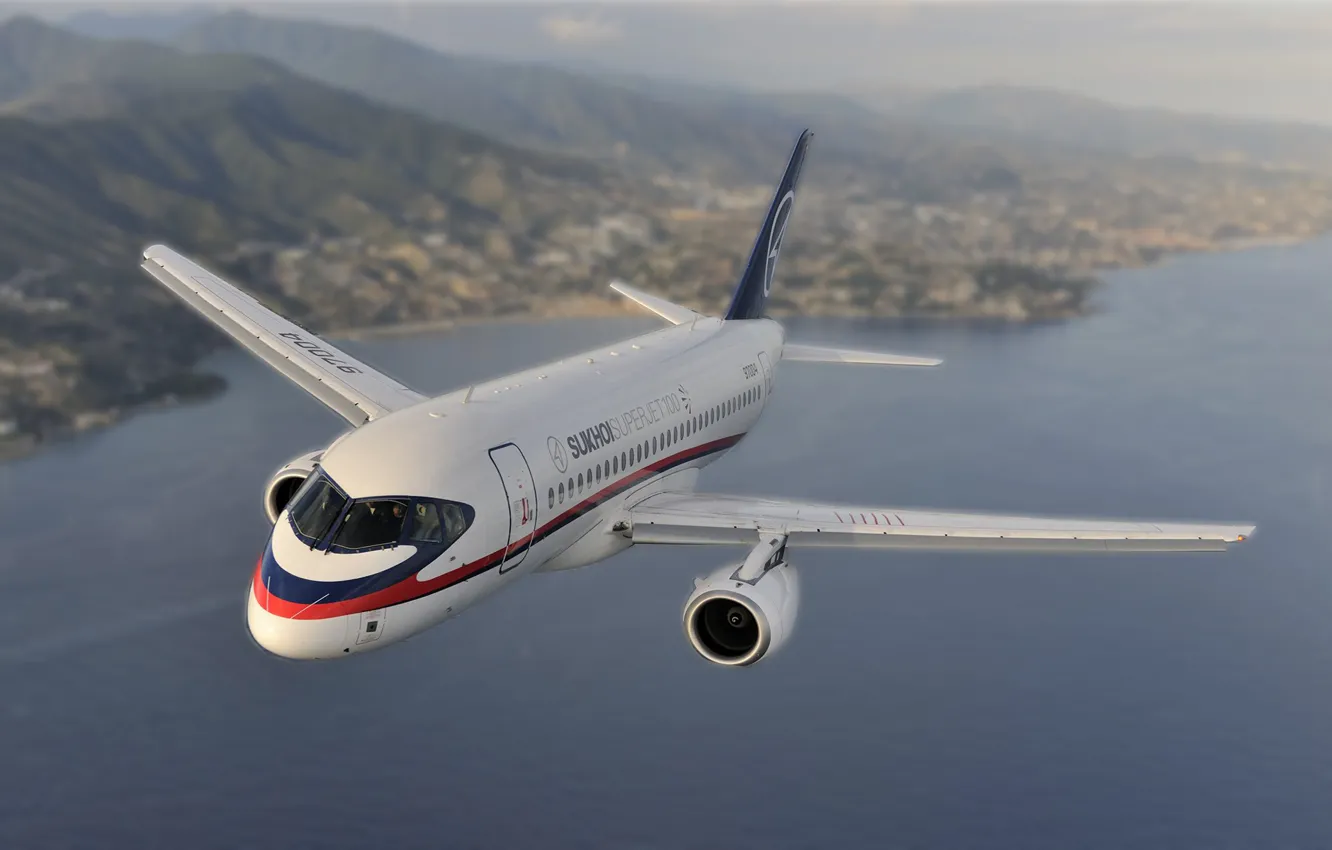 Фото обои Sukhoi, Airplane, 100, Aviation, Super Jet