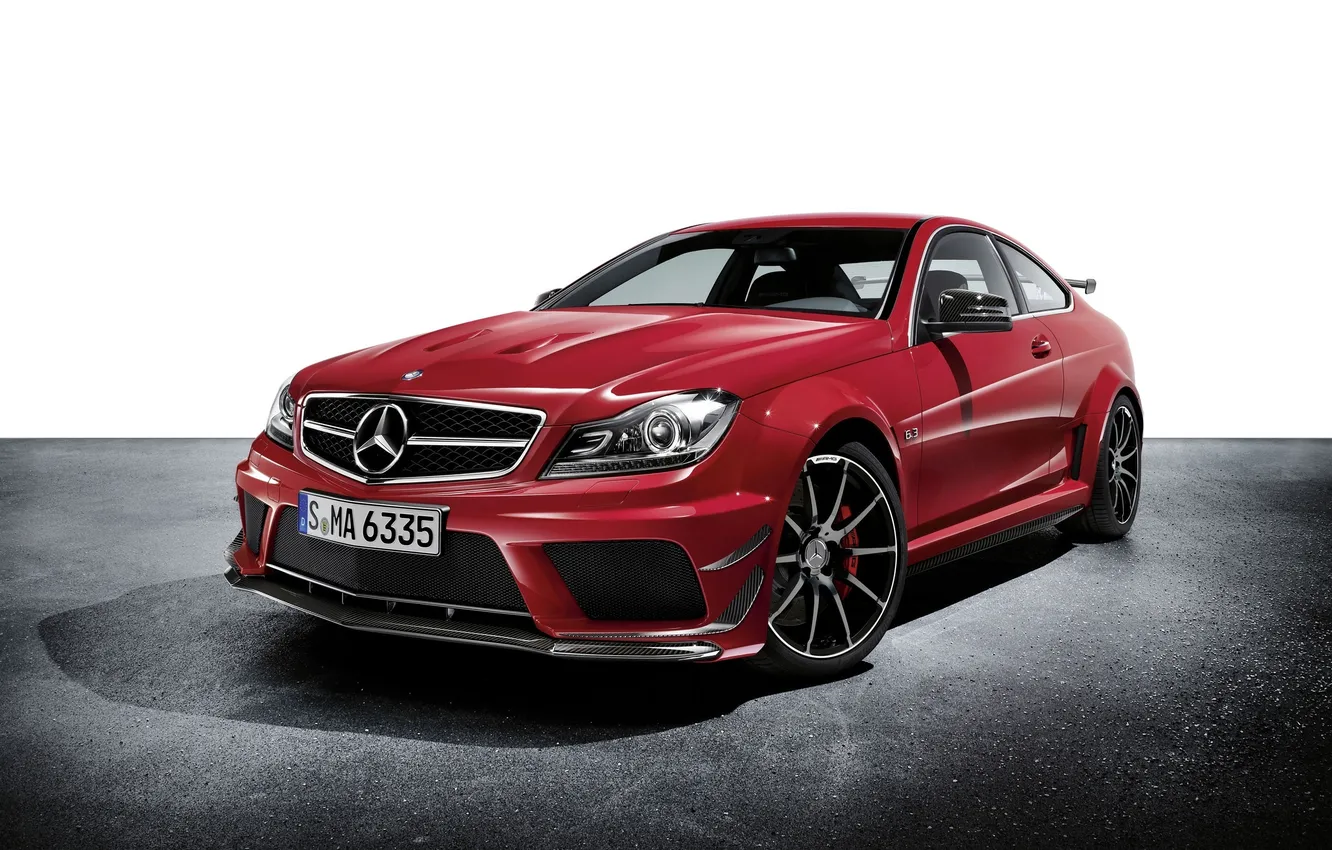 Фото обои красный, Mercedes-Benz, C-Class