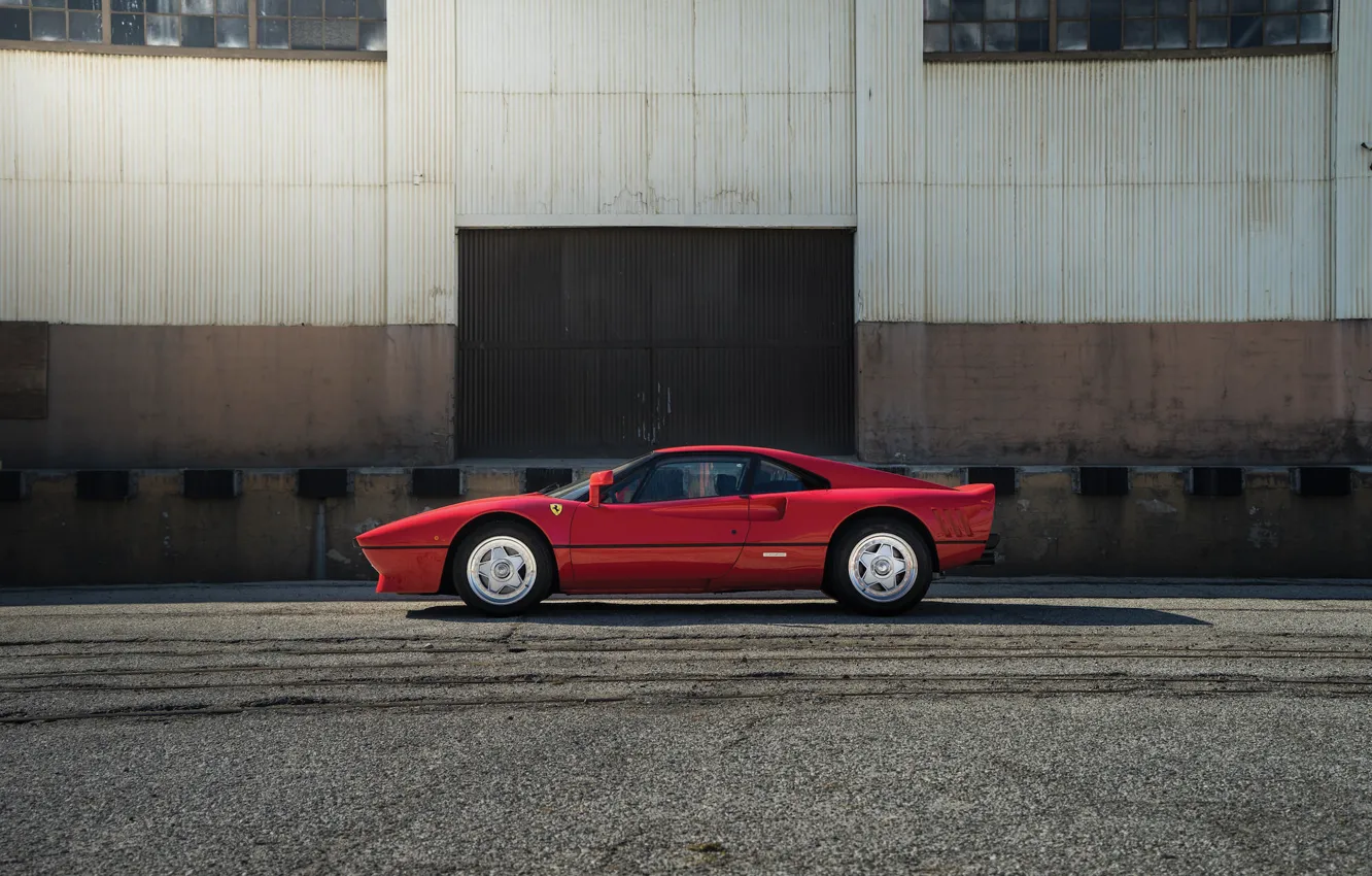 Фото обои красный, Ferrari, Red, спорткар, sportcar, GTO, classic, urban