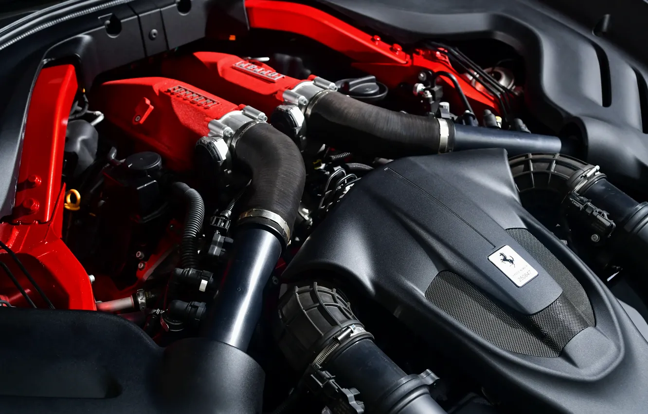 Фото обои двигатель, Ferrari, Roma, 2020, V8 twinturbo