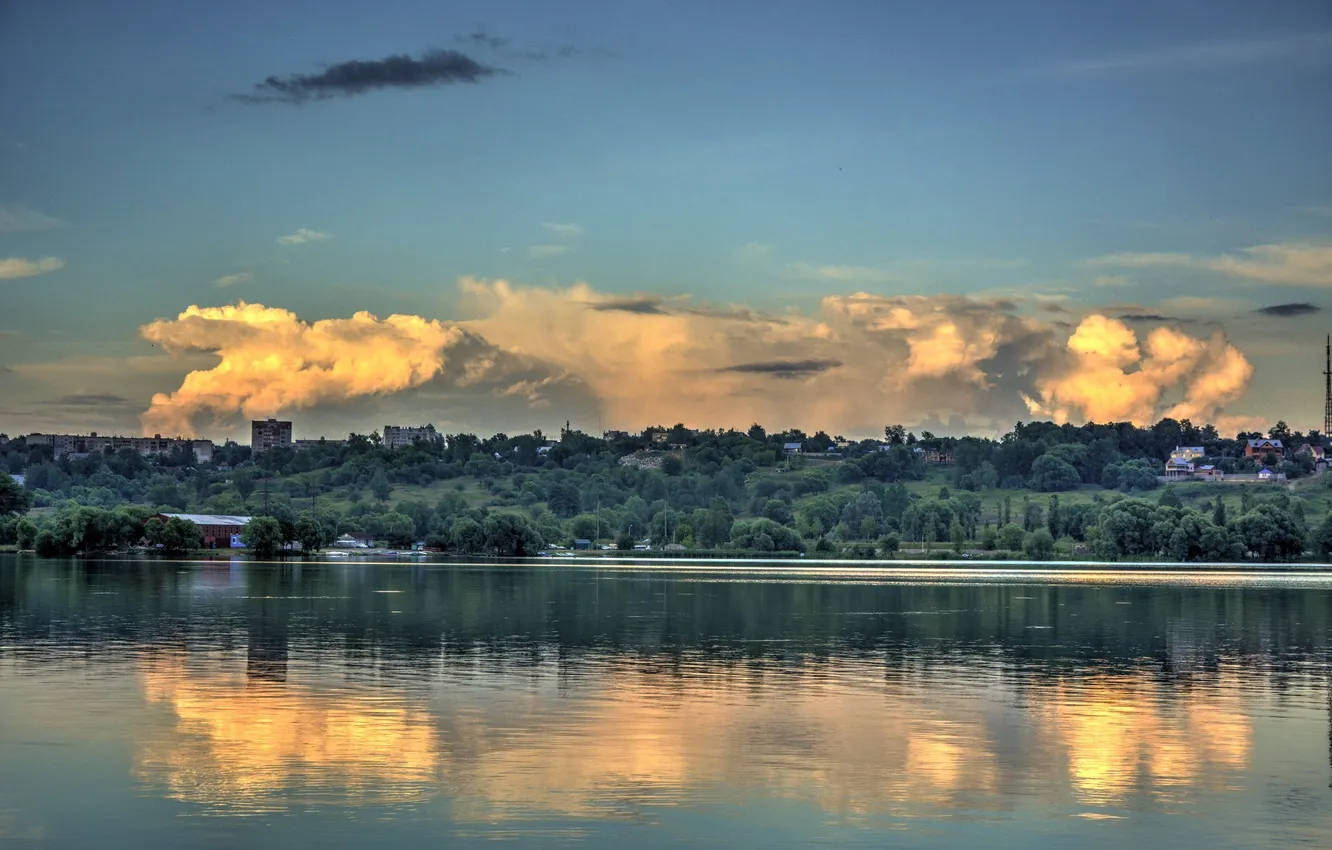 Фото обои небо, облако, Калуга, Kaluga, водохранилище, Яченское