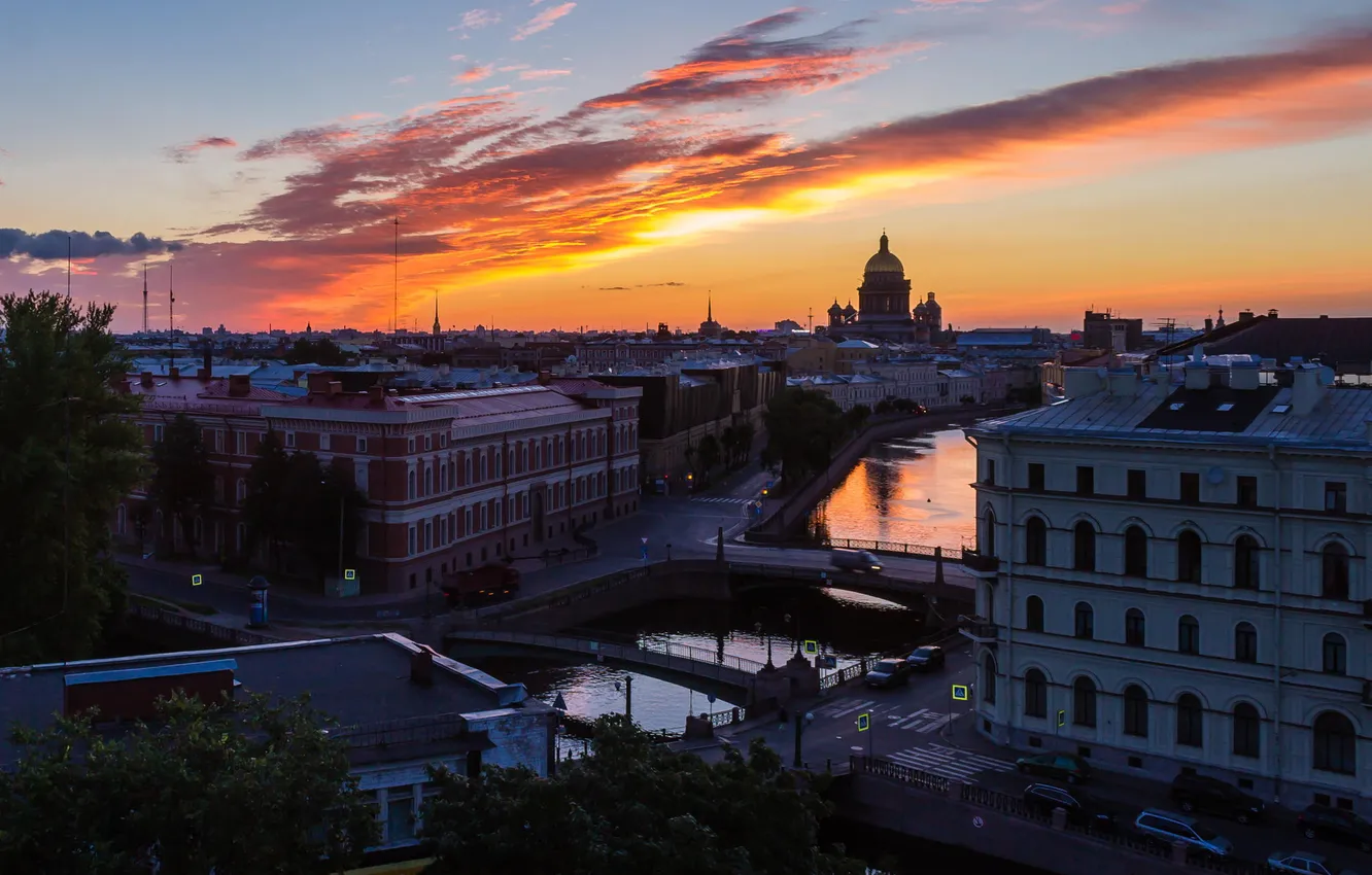 Фото обои здания, высота, дома, вечер, Russia, питер, санкт-петербург, St. Petersburg