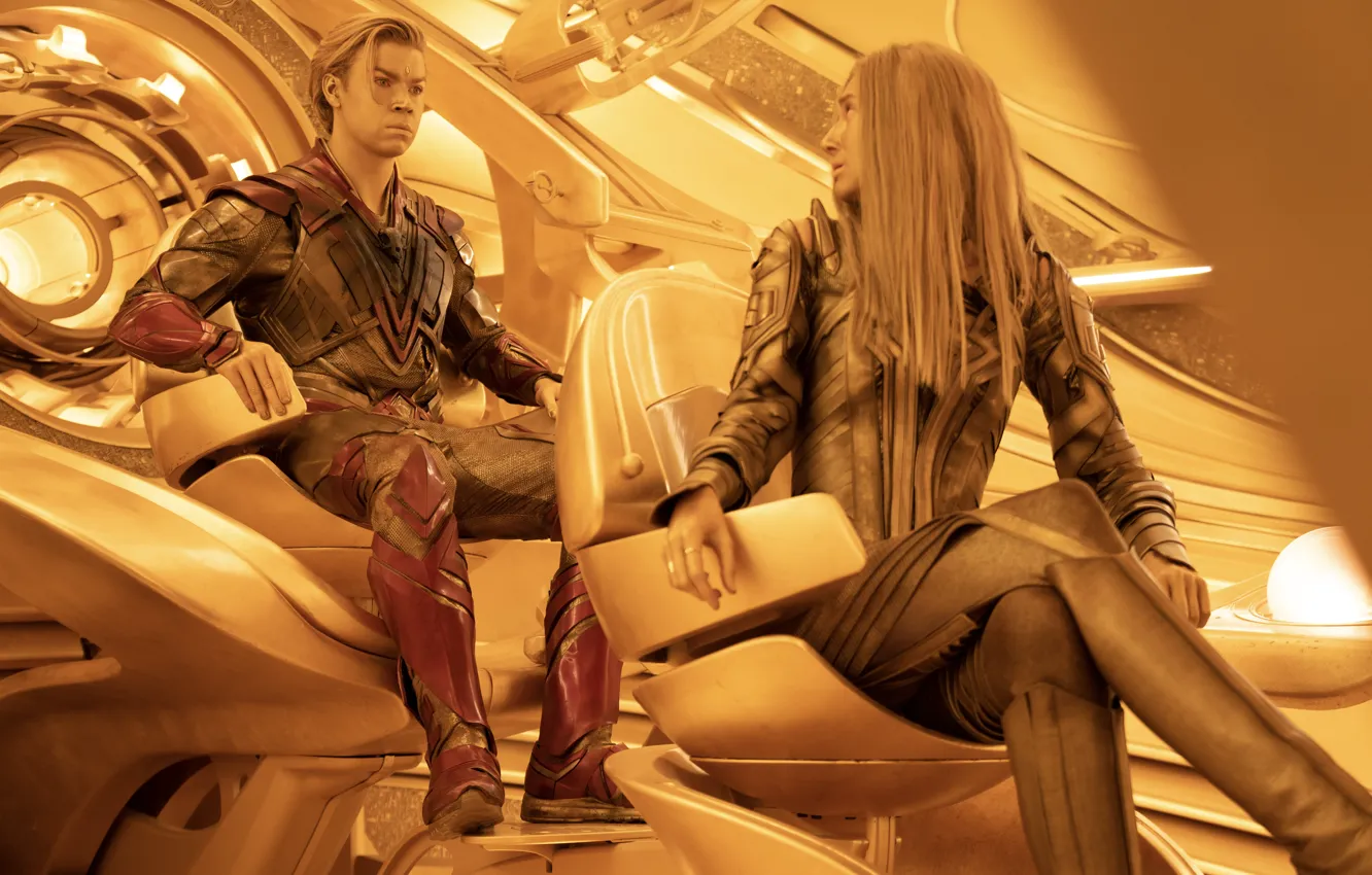 Фото обои Elizabeth Debicki, Will Poulter, Marvel Studios, Ayesha, Guardians of the Galaxy Vol. 3, Adam Warlock