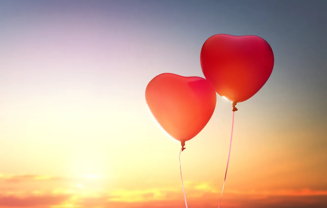 Фото обои любовь, сердце, love, heart, romantic, balloon