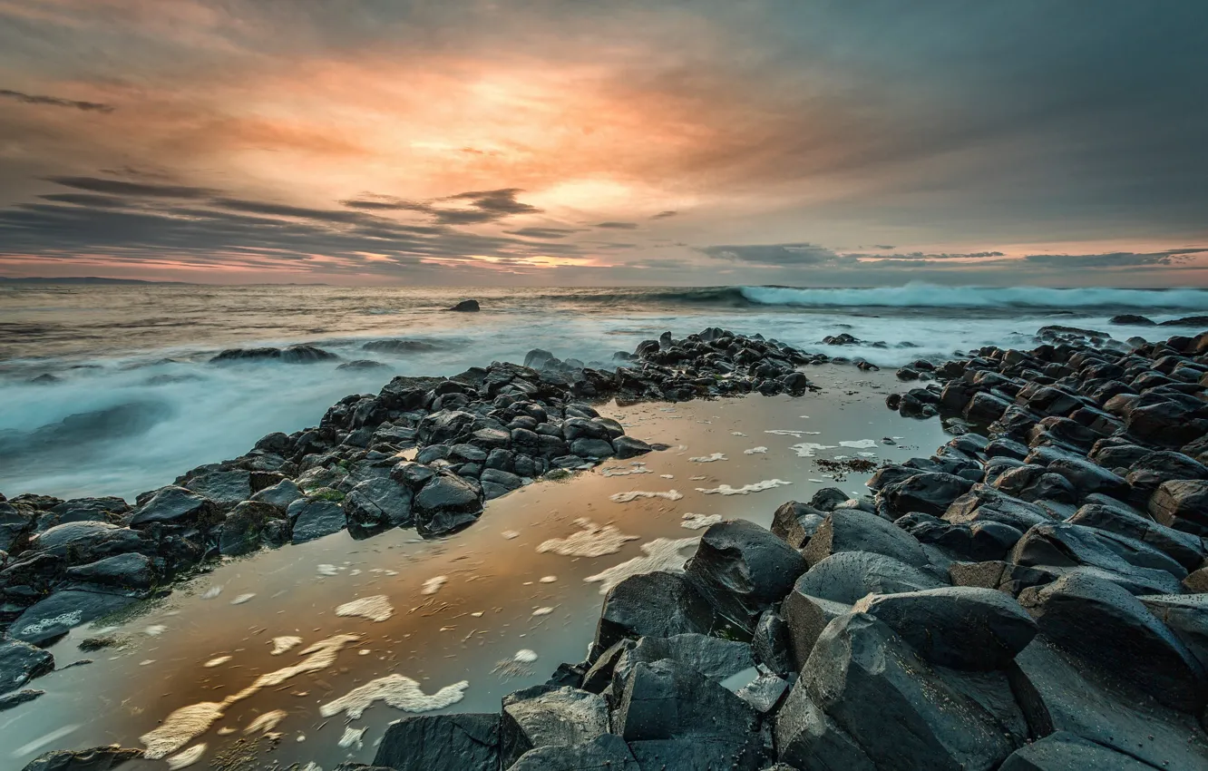 Фото обои побережье, Северная Ирландия, Giant's Causeway