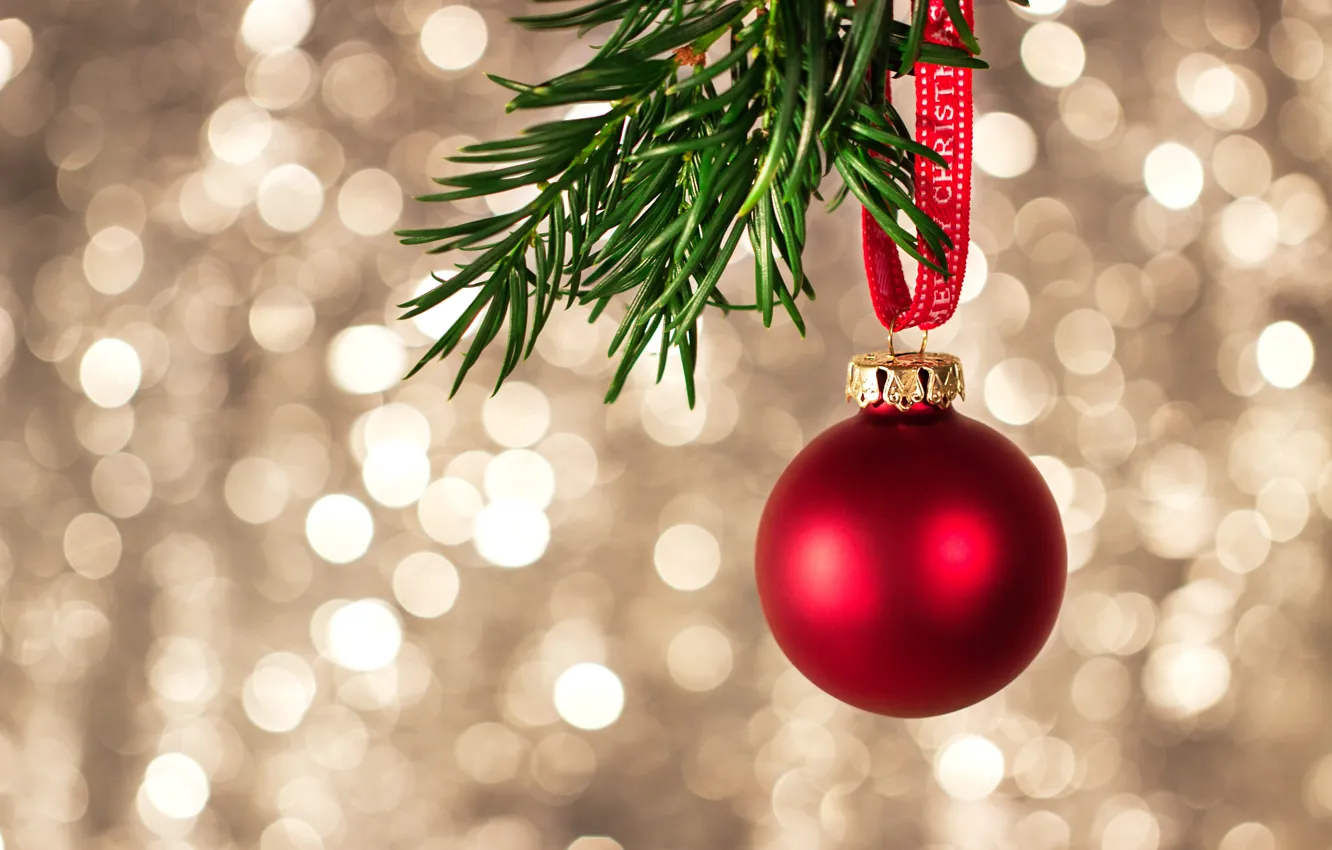 Фото обои украшения, елка, шар, Новый Год, Рождество, Christmas, bokeh, New Year
