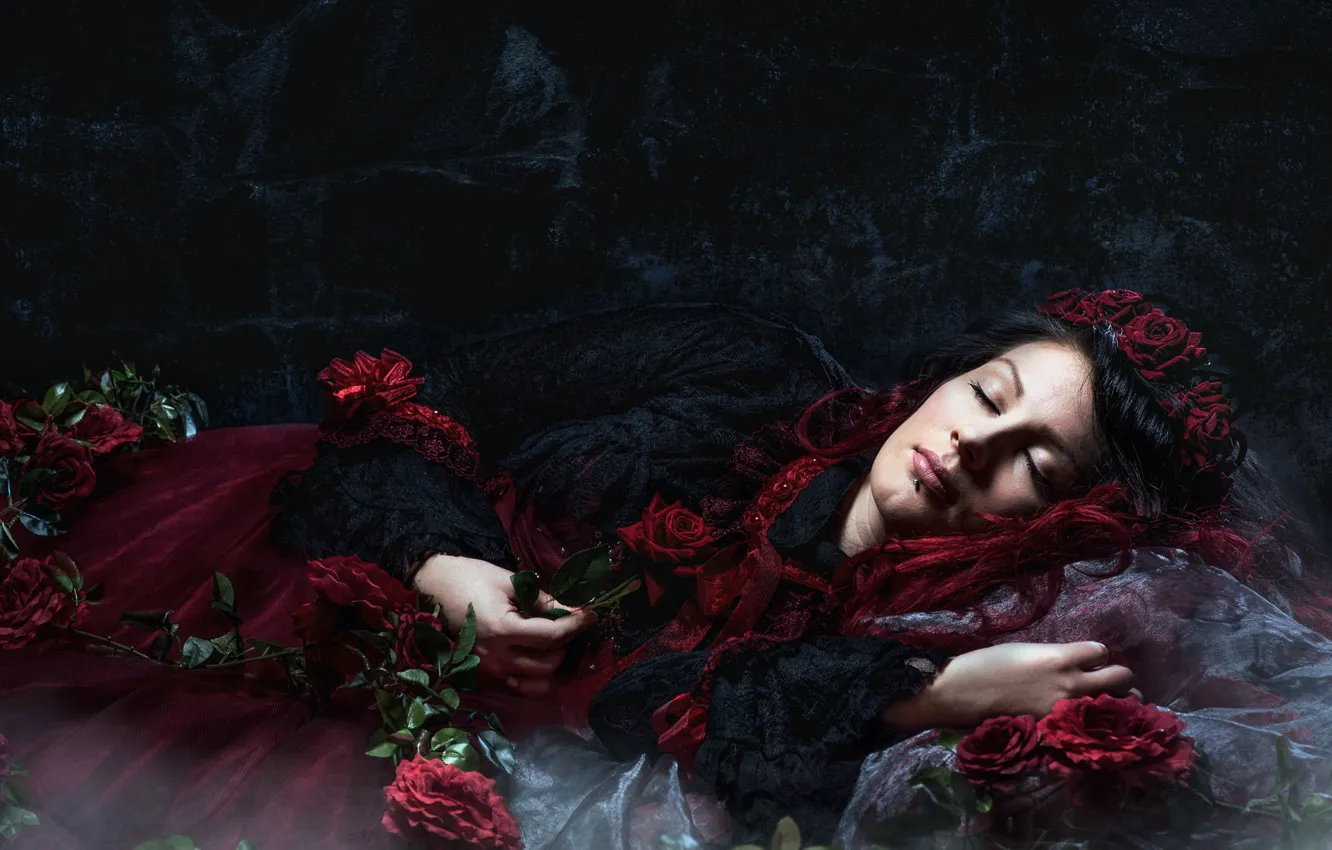 Фото обои Dark, Beauty, Sleeping