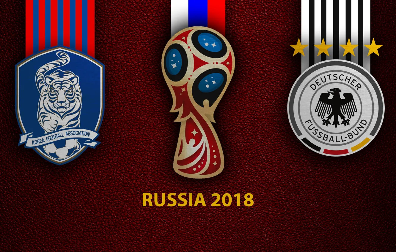 Фото обои wallpaper, sport, logo, football, FIFA World Cup, Russia 2018, South Korea vs Germany