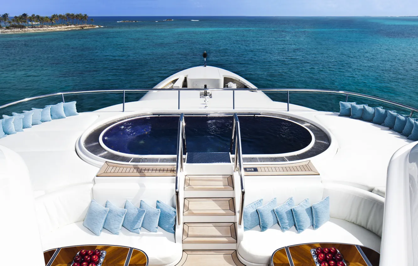 Фото обои стиль, бассейн, яхта, палуба, люкс, luxury mega motor yacht
