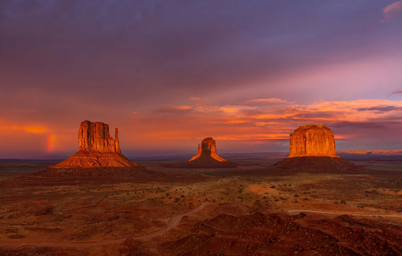 Фото обои Лето, Аризона, USA, США, Summer, Monument Valley, Долина Монументов, After the storm