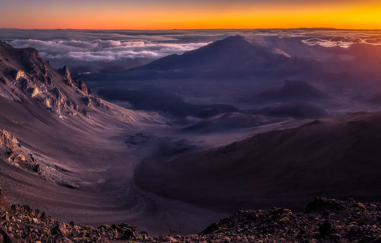 Фото обои марс, Sunrise, Haleakalā crater