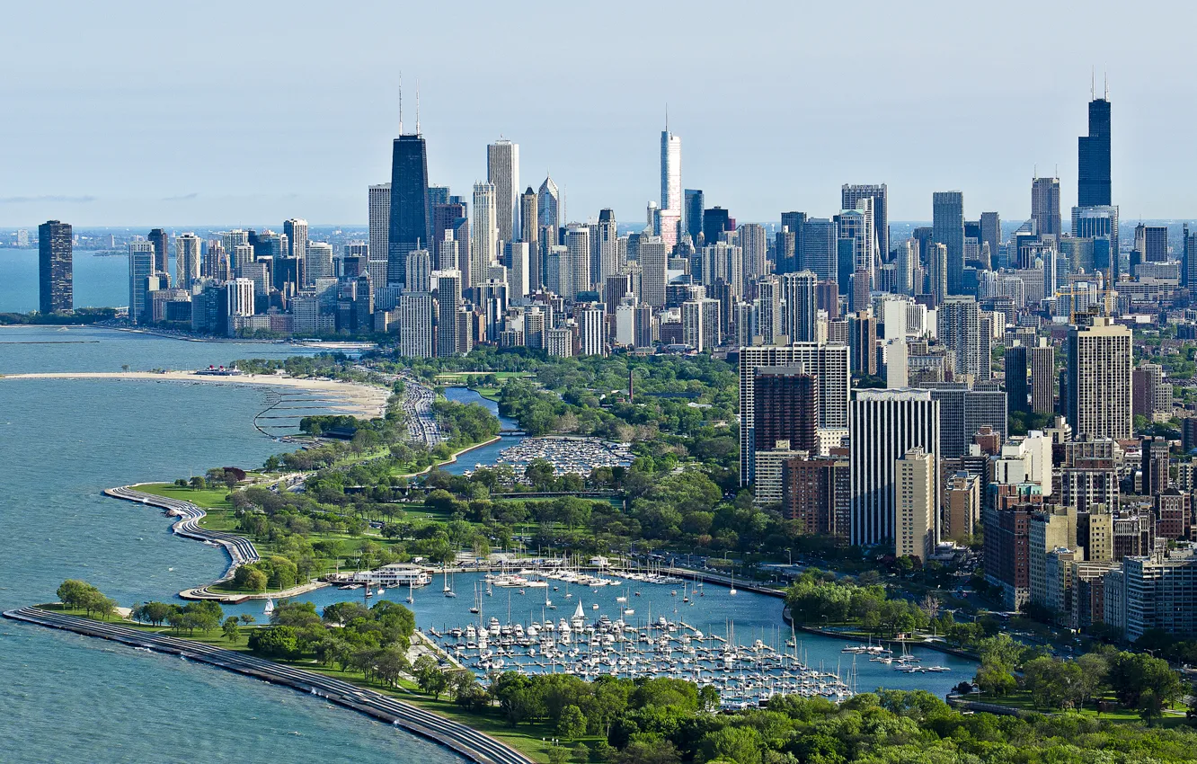 Фото обои city, город, Чикаго, USA, Chicago, Illinois