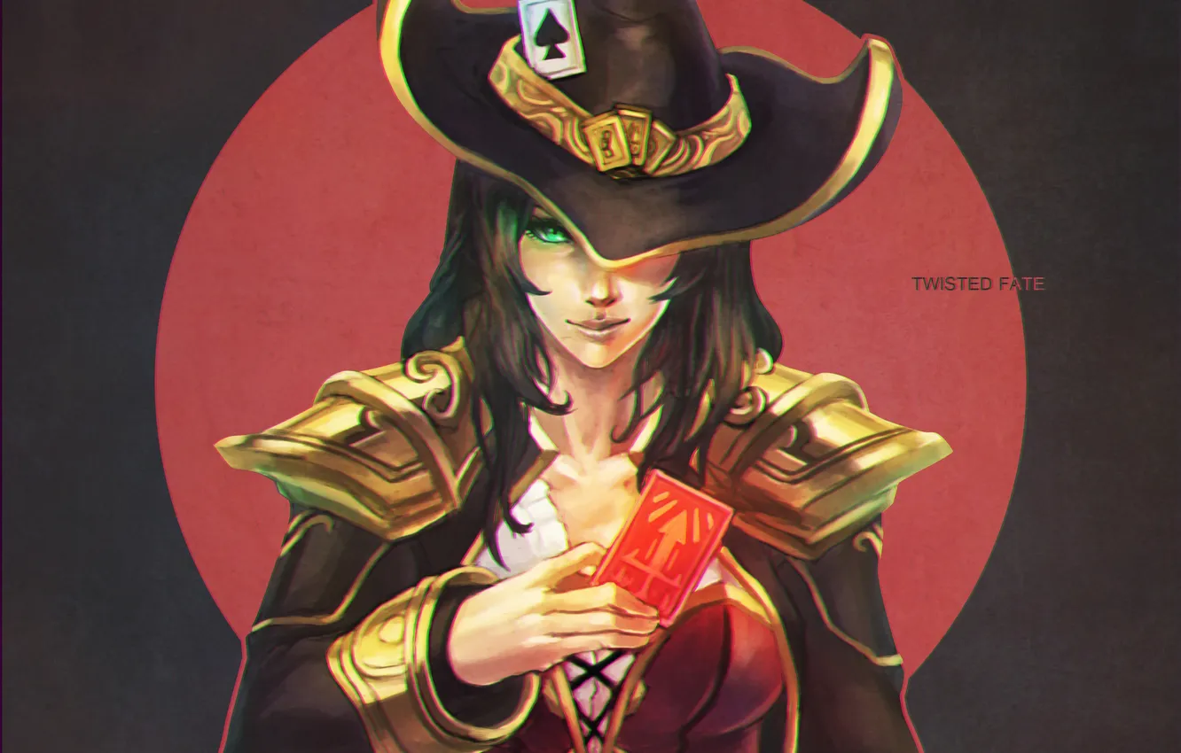 Фото обои карты, девушка, шляпа, League of Legends, fan art, Twisted Fate, Card Master