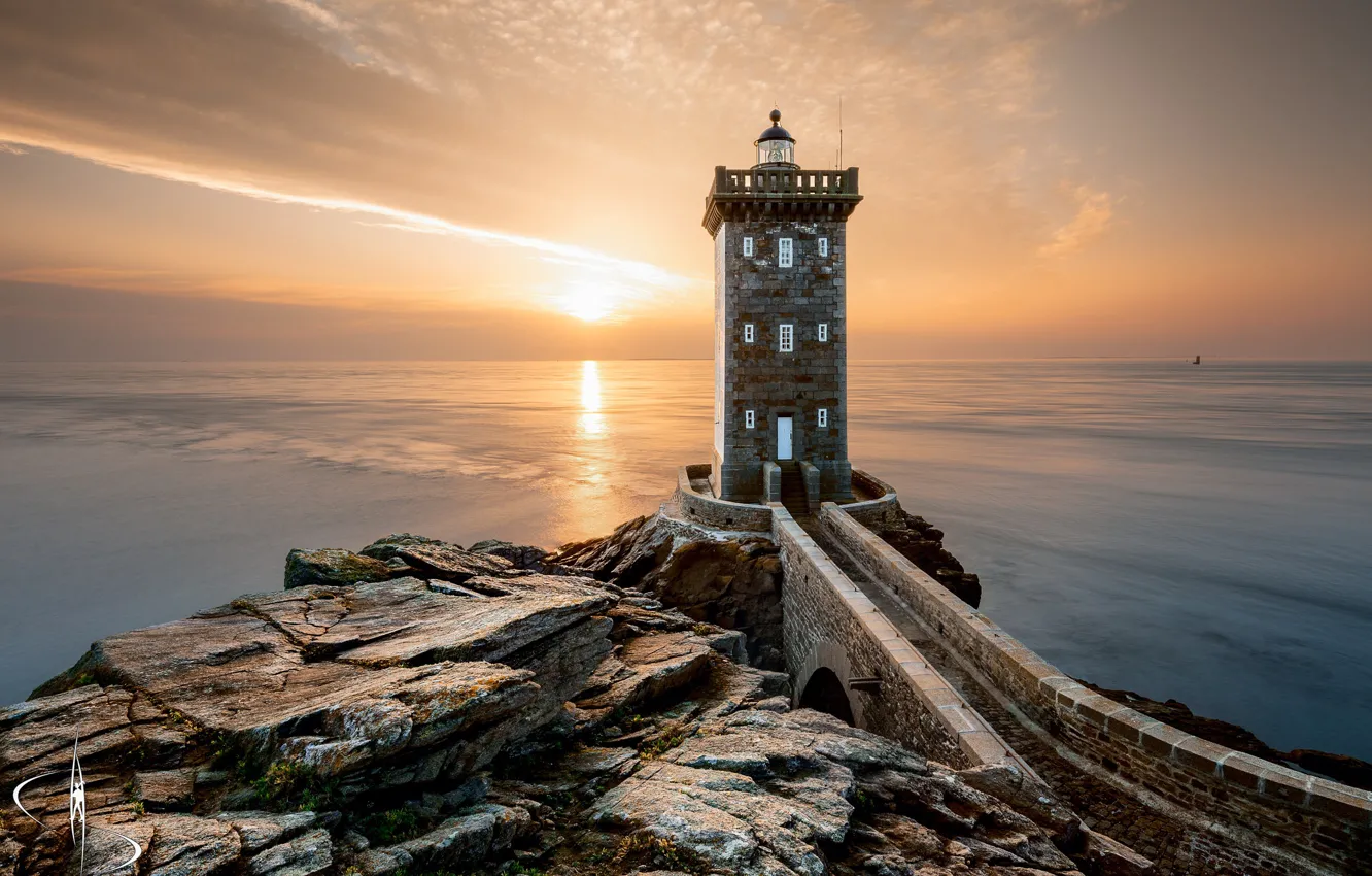 Фото обои France, Brittany, Le Conquet, Phare de Kermorvan