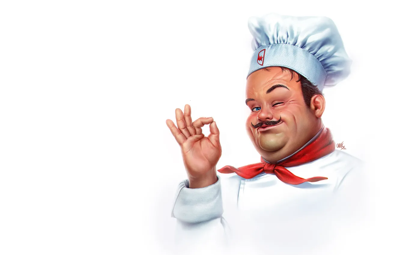 Фото обои настроение, арт, повар, смак, Ricardo Chucky, Starburns Industries logo, шеф-повар