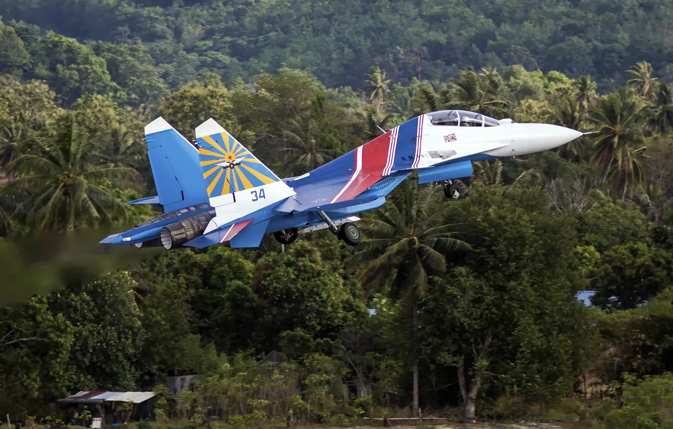 Фото обои истребитель, Sukhoi, многоцелевой, Su-30SM