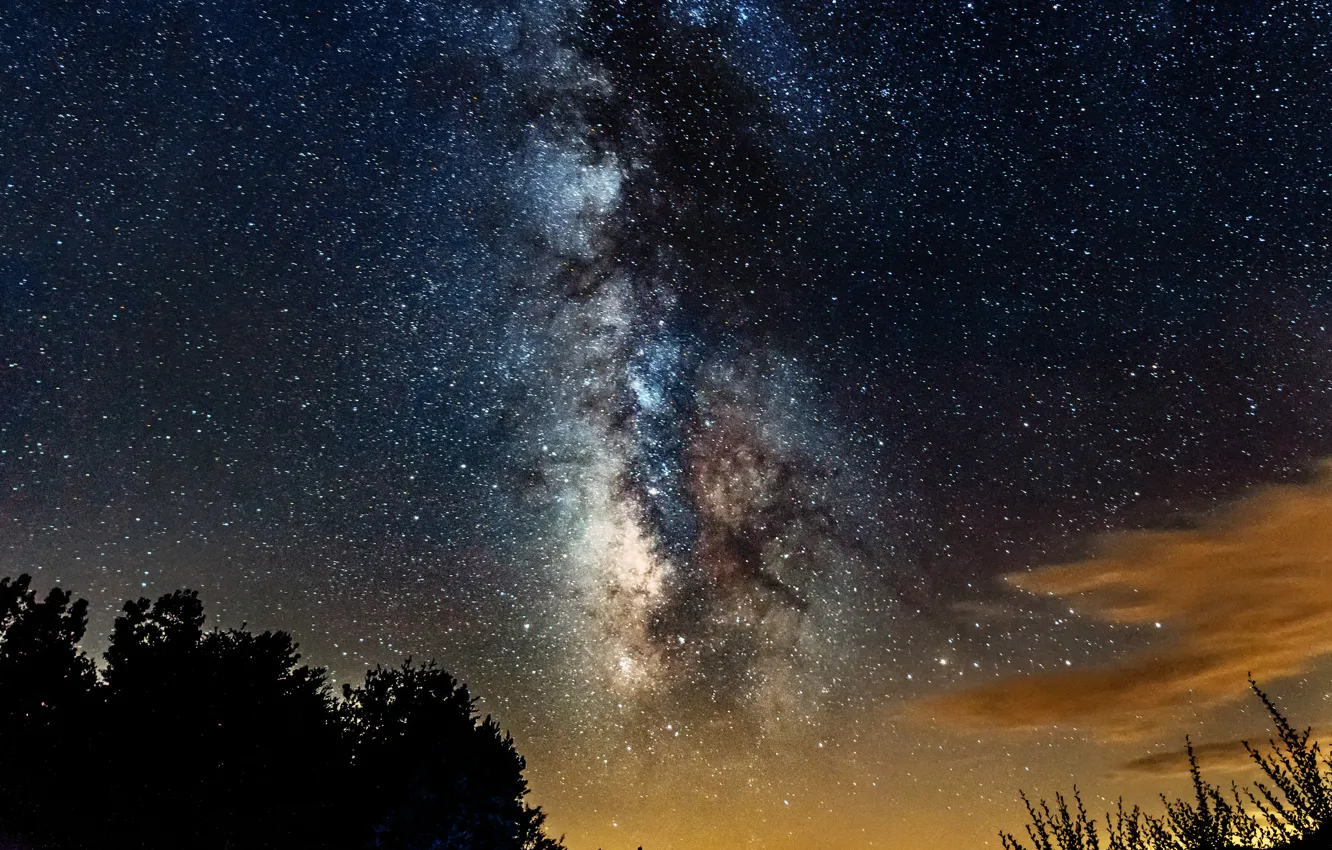 Фото обои космос, звезды, ночь, млечный путь
