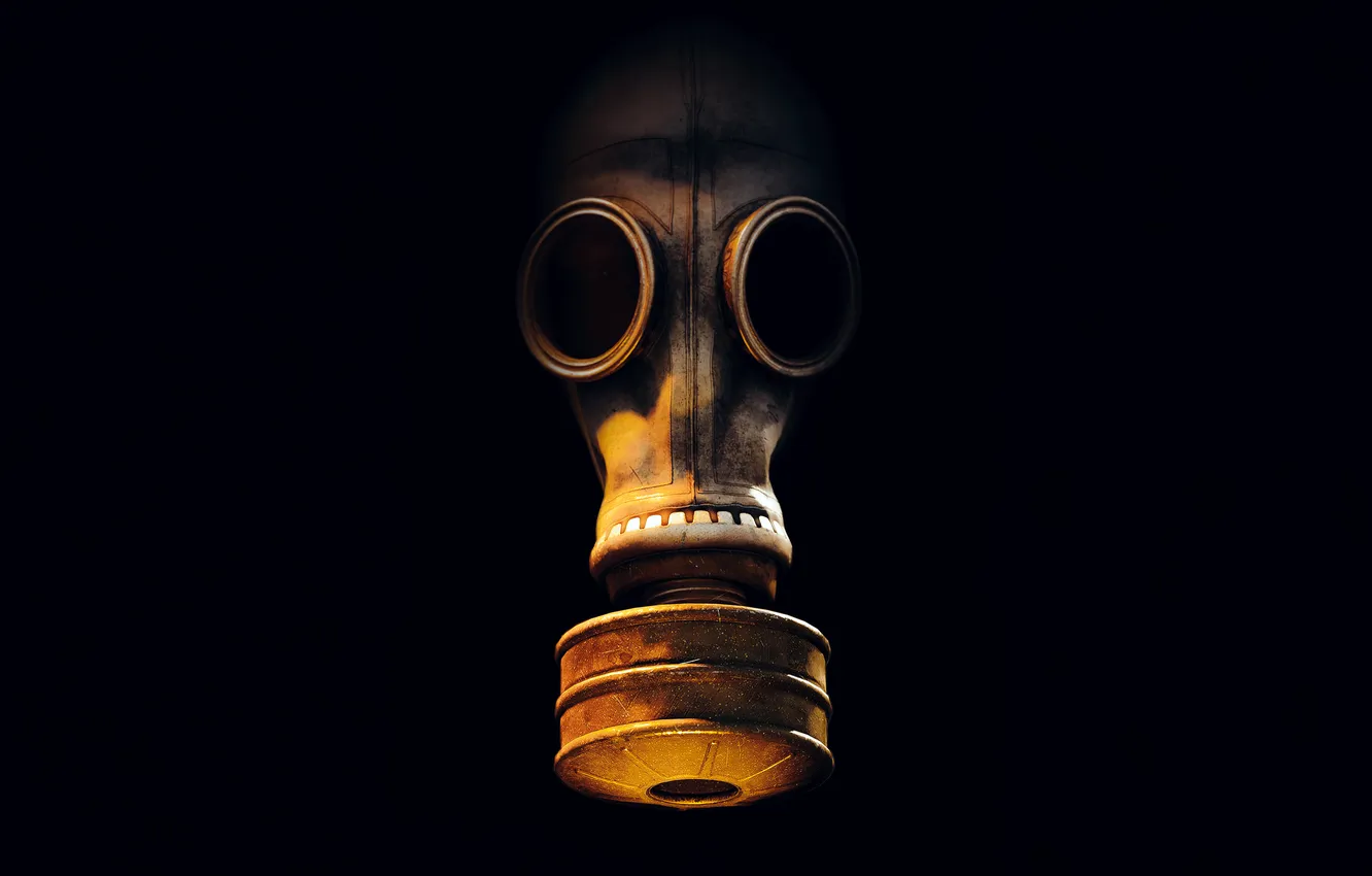 Фото обои STALKER 2, Gas mask, Dark background