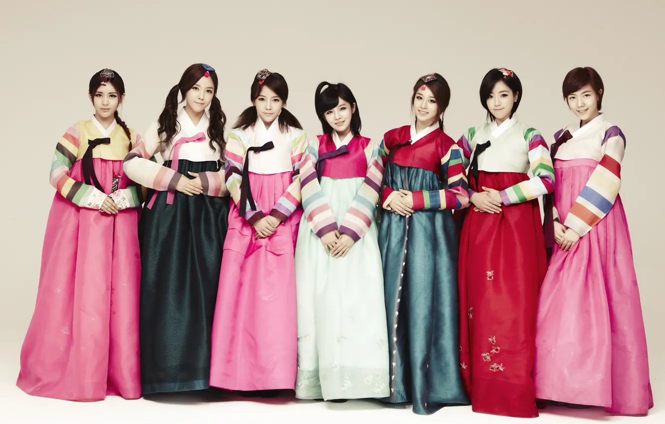 Фото обои музыка, девушки, азиатки, Южная Корея, Kpop, T-ARA, ханбок