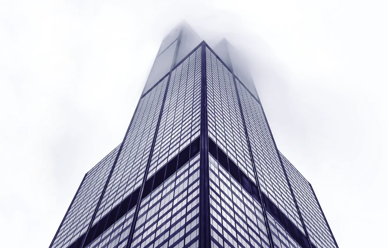 Фото обои Туман, Город, Чикаго, Здание, City, Sky, Иллинойс, Архитектура