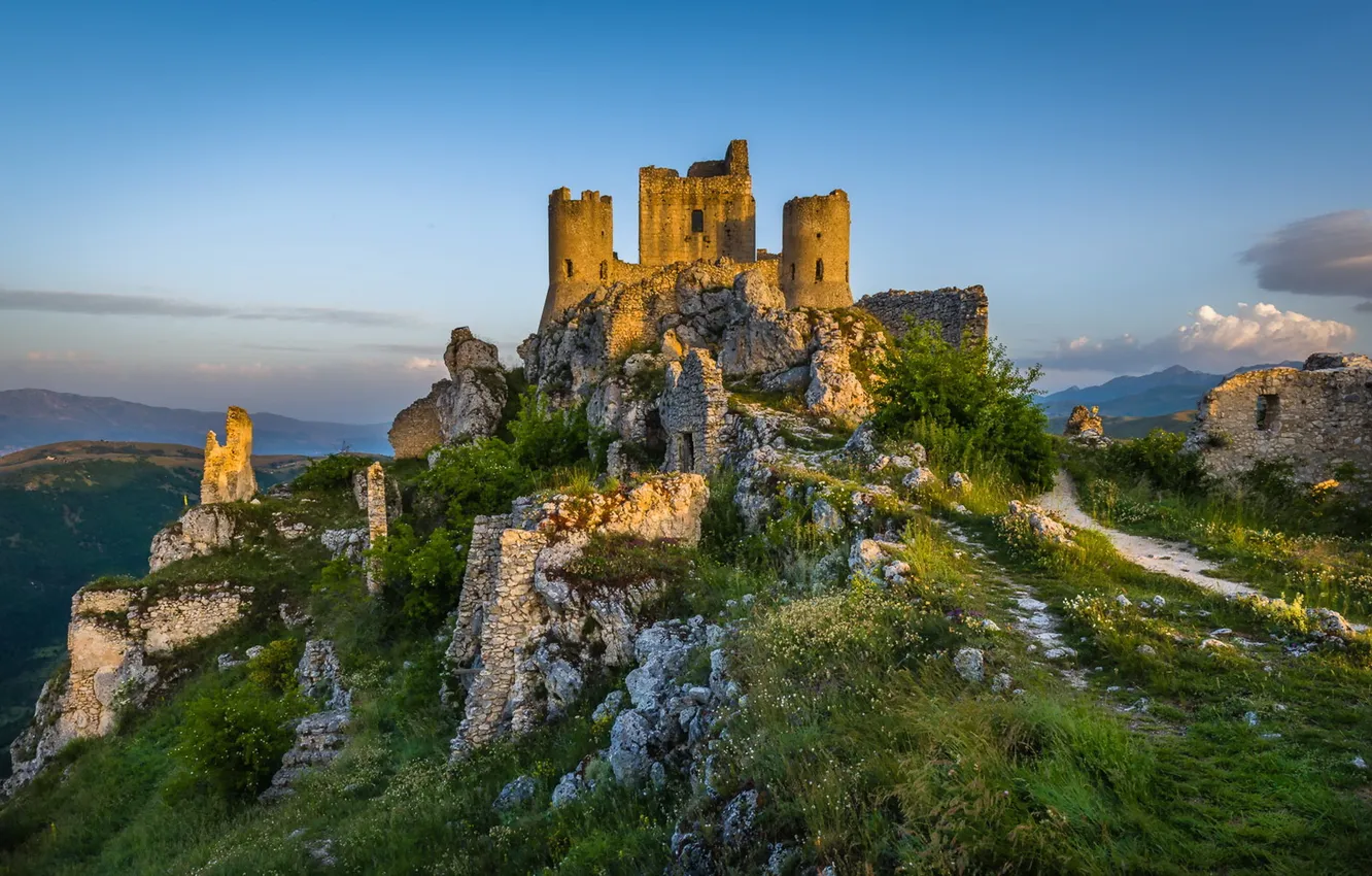 Фото обои light, morning, Rocca Calascio