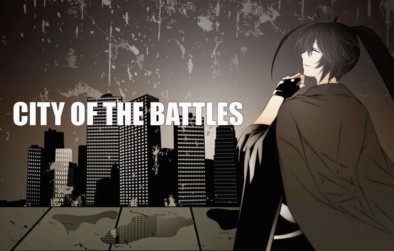 Фото обои girls, anime, city of the battles