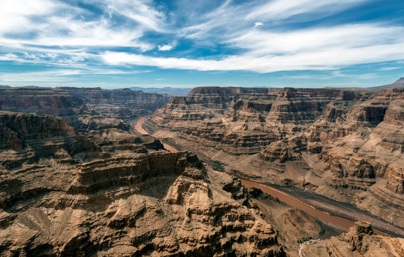Фото обои Grand, USA, river, sky, stone, Arizona, blue, water