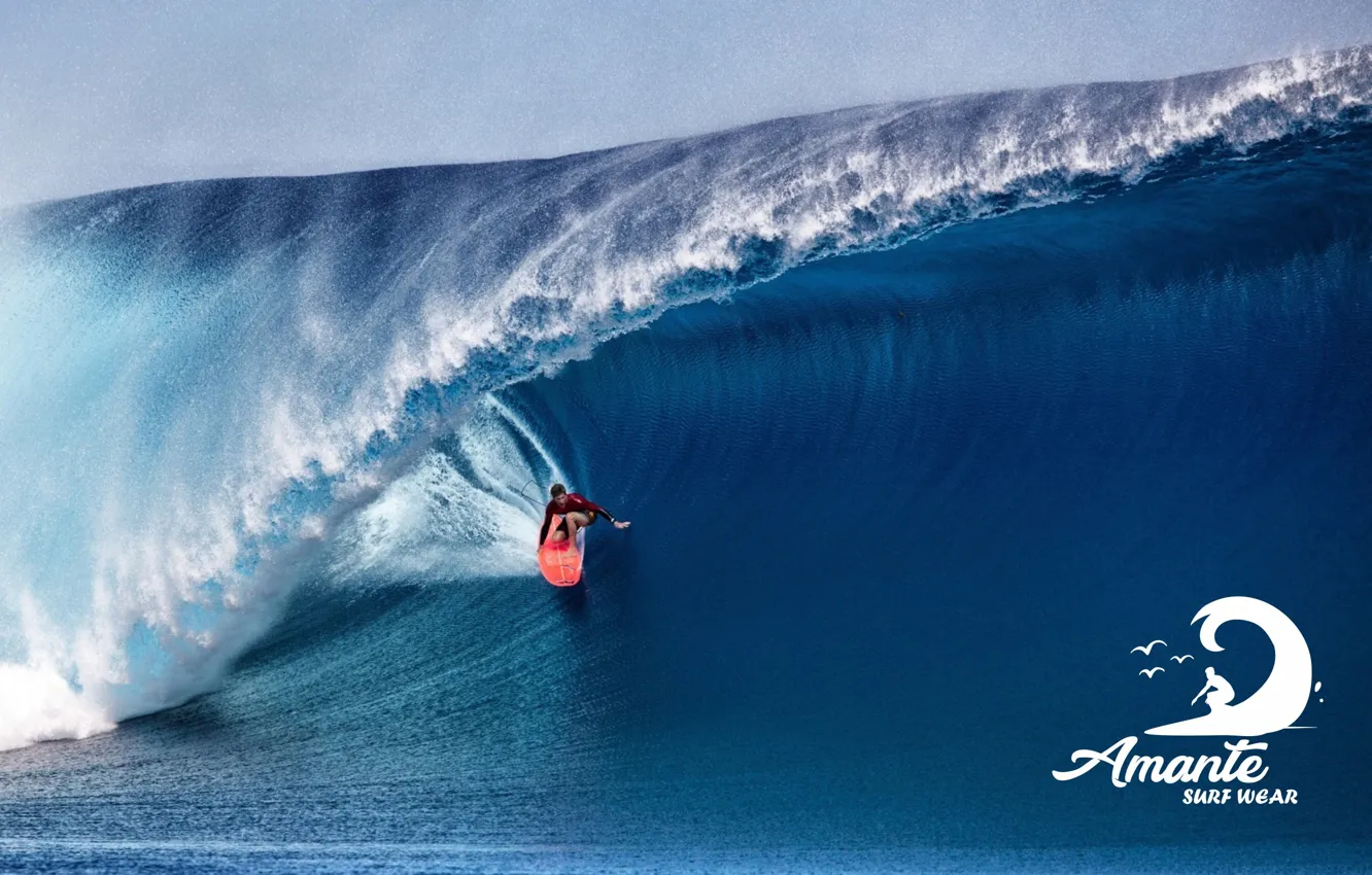 Фото обои logo, surf, wave, AMANTE