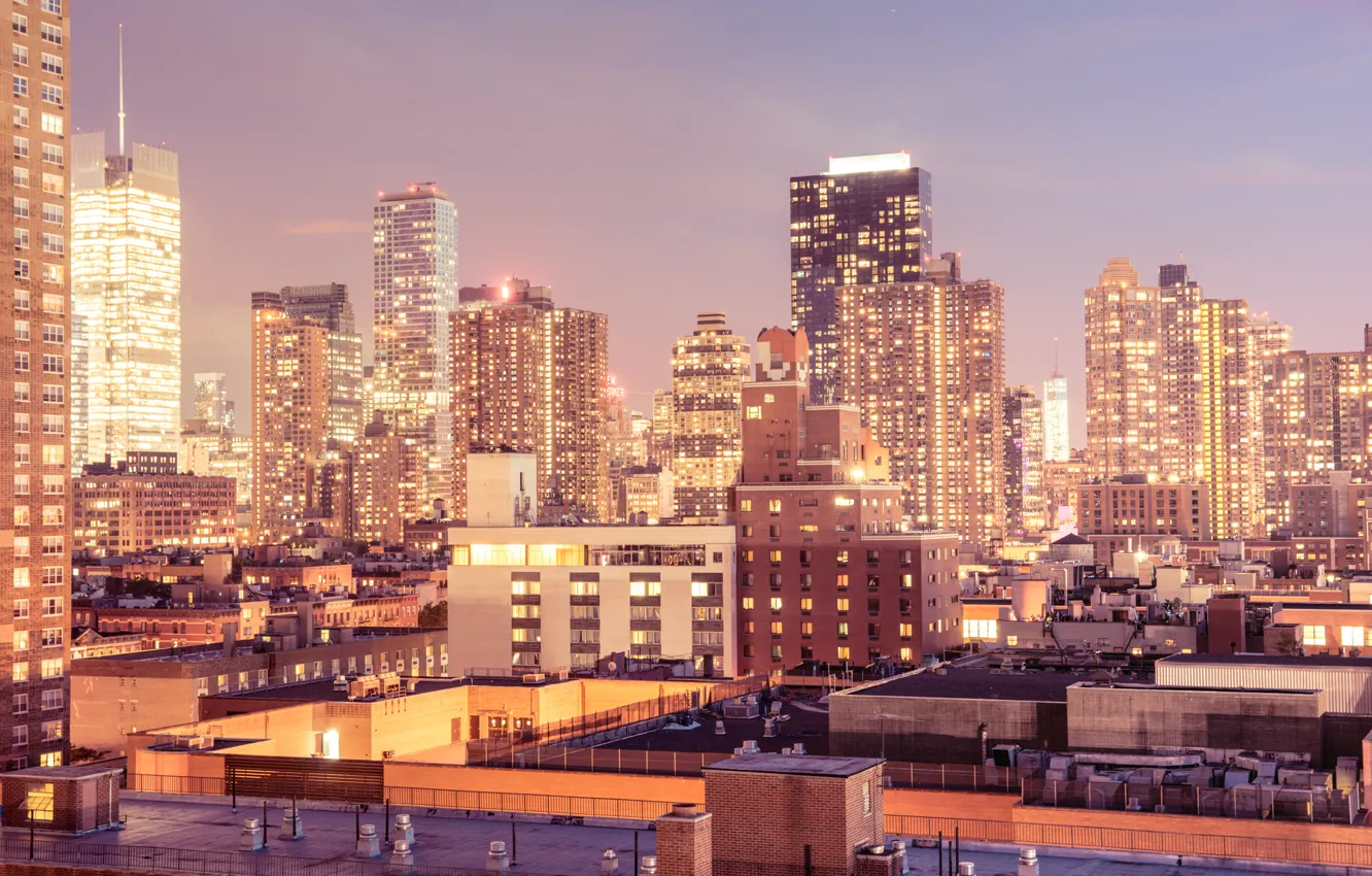 Фото обои lights, USA, United States, skyline, New York, Manhattan, NYC, New York City