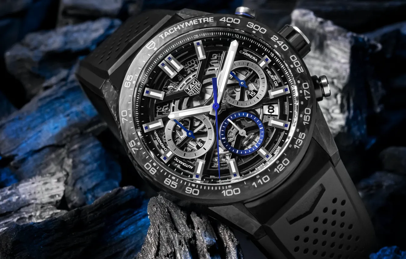 Фото обои часы, тахометр, Tag Heuer